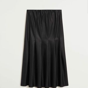 Mango faux leather midi skirt